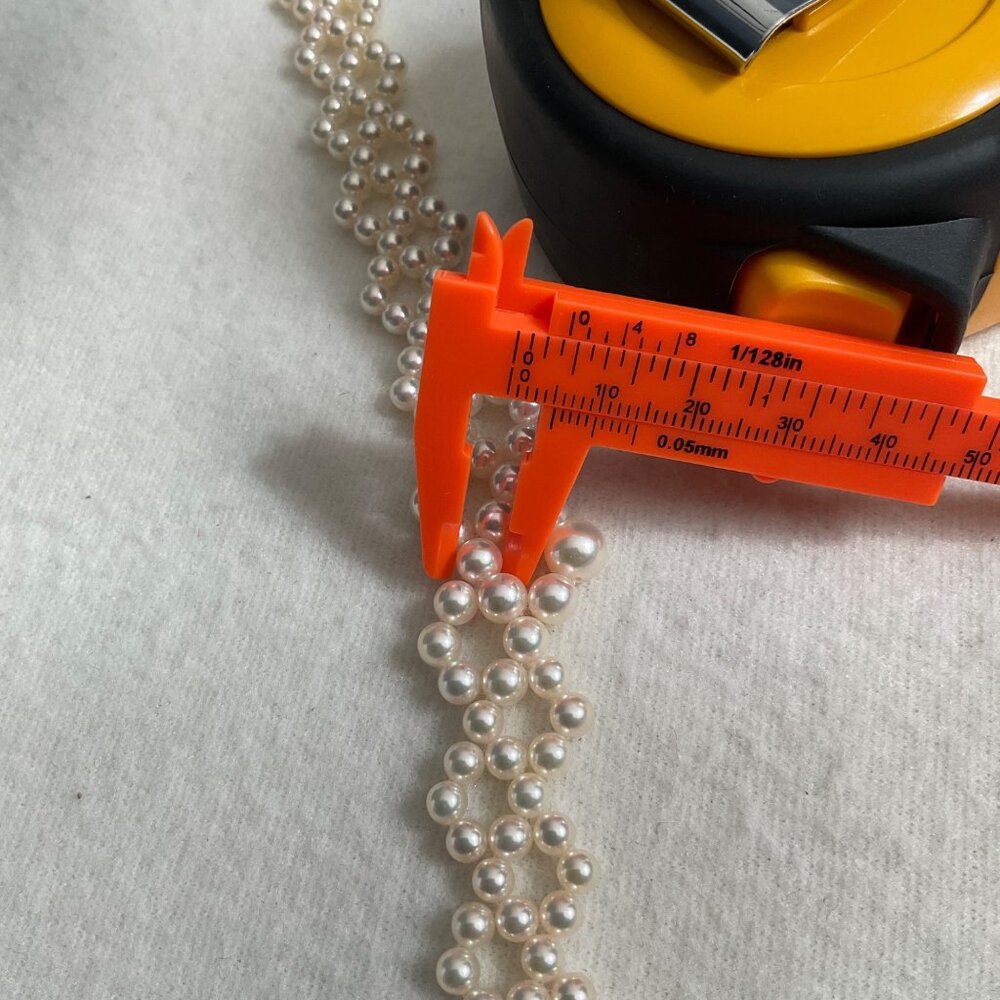 Mikimoto 4-7.5mm K18 Expert technique lace collar akoya pearls necklace w/case - Picture 13 of 14